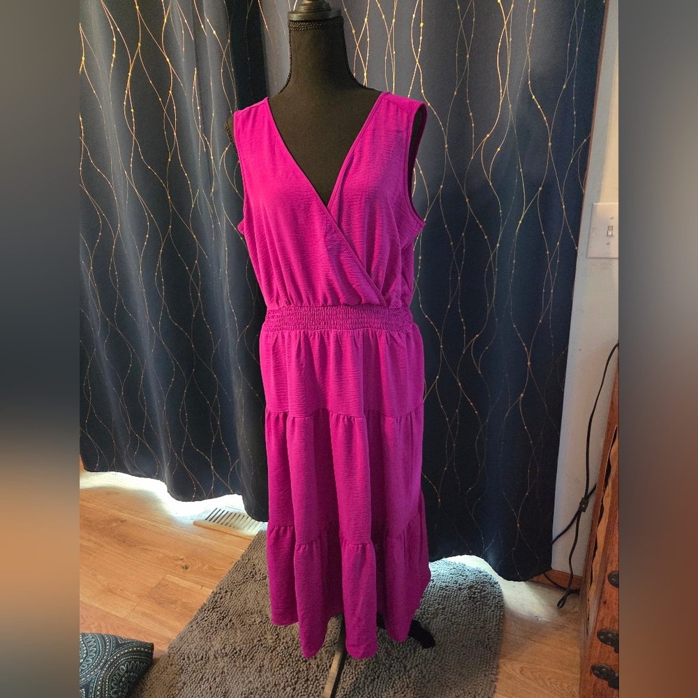 Nina Leonard Vibrant Violet V-Neck Top